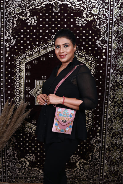 Chirpy Bloom Mobile cum Wallet Sling – Chic Hand-Embroidered Sling with Wallet for Women