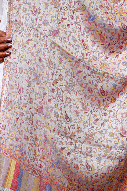 Kani Shawl: Handcrafted Wool Shawl with Rich, Intricate Kani Embroidery for Timeless Elegance