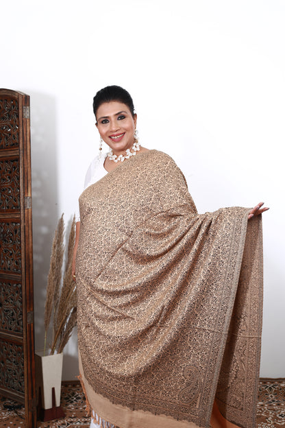 Timeless Luxury Kashmiri Zari Embroidered Pashmina