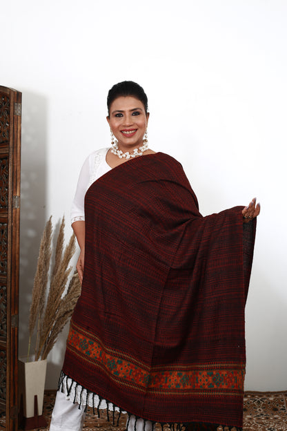 Tibetan Woolen Shawl from Kashmir | Embrace warmth and heritage with our Tibbat Shawl, blending Tibetan-inspired elegance with premium wool. Perfect for winter, it’s a timeless piece for cozy luxury