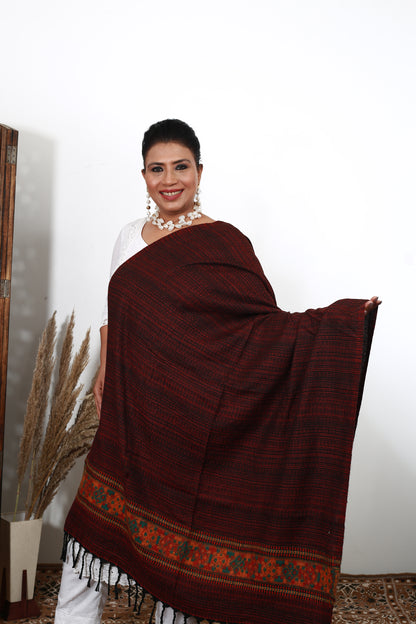 Tibetan Woolen Shawl from Kashmir | Embrace warmth and heritage with our Tibbat Shawl, blending Tibetan-inspired elegance with premium wool. Perfect for winter, it’s a timeless piece for cozy luxury