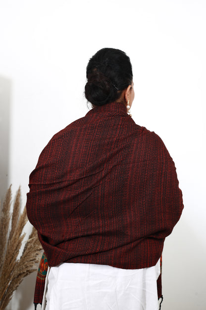 Tibetan Woolen Shawl from Kashmir | Embrace warmth and heritage with our Tibbat Shawl, blending Tibetan-inspired elegance with premium wool. Perfect for winter, it’s a timeless piece for cozy luxury