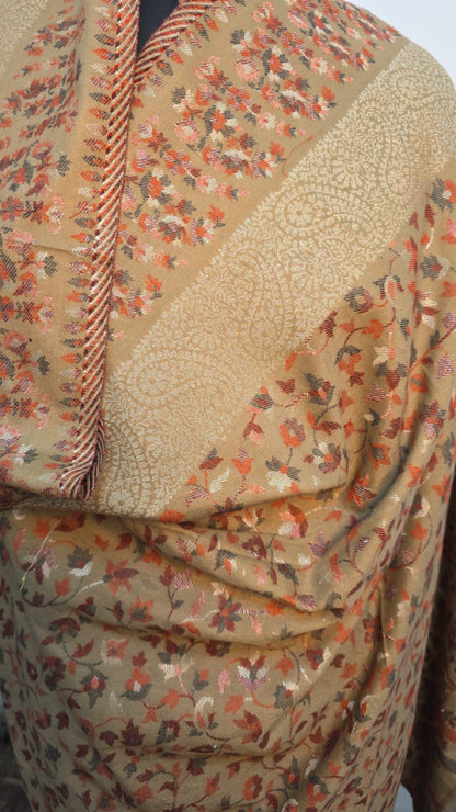 Beige Kani zari Shawl – Handwoven Luxury Wrap