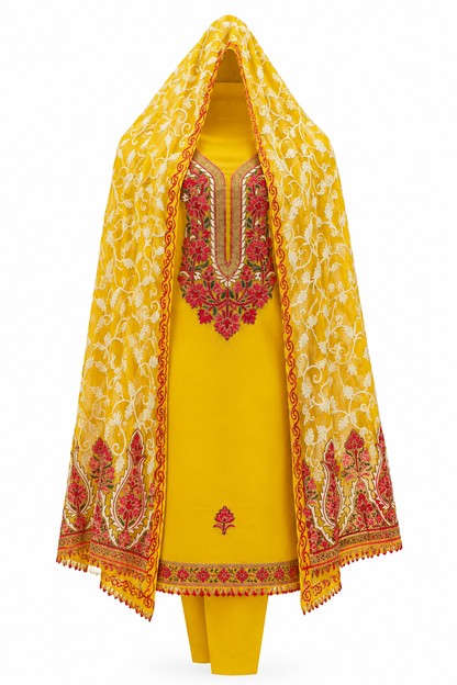 Women’s Mustard Georgette Suit | Elegant Ethnic Wear Collection