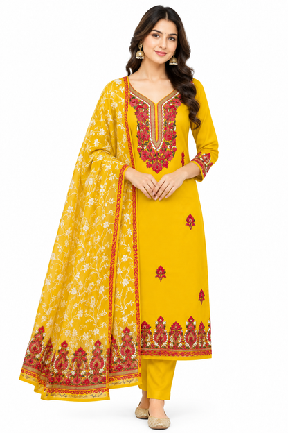 Women’s Mustard Georgette Suit | Elegant Ethnic Wear Collection