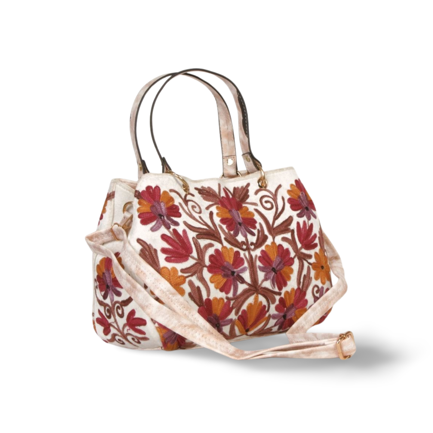 Royal Kashmir Embroidered Leather Bag