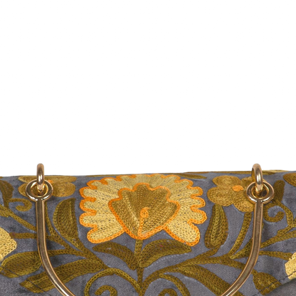 Duffle Bag – Mini Duffle with Artistic Floral Hand Embroidery for a Chic Look