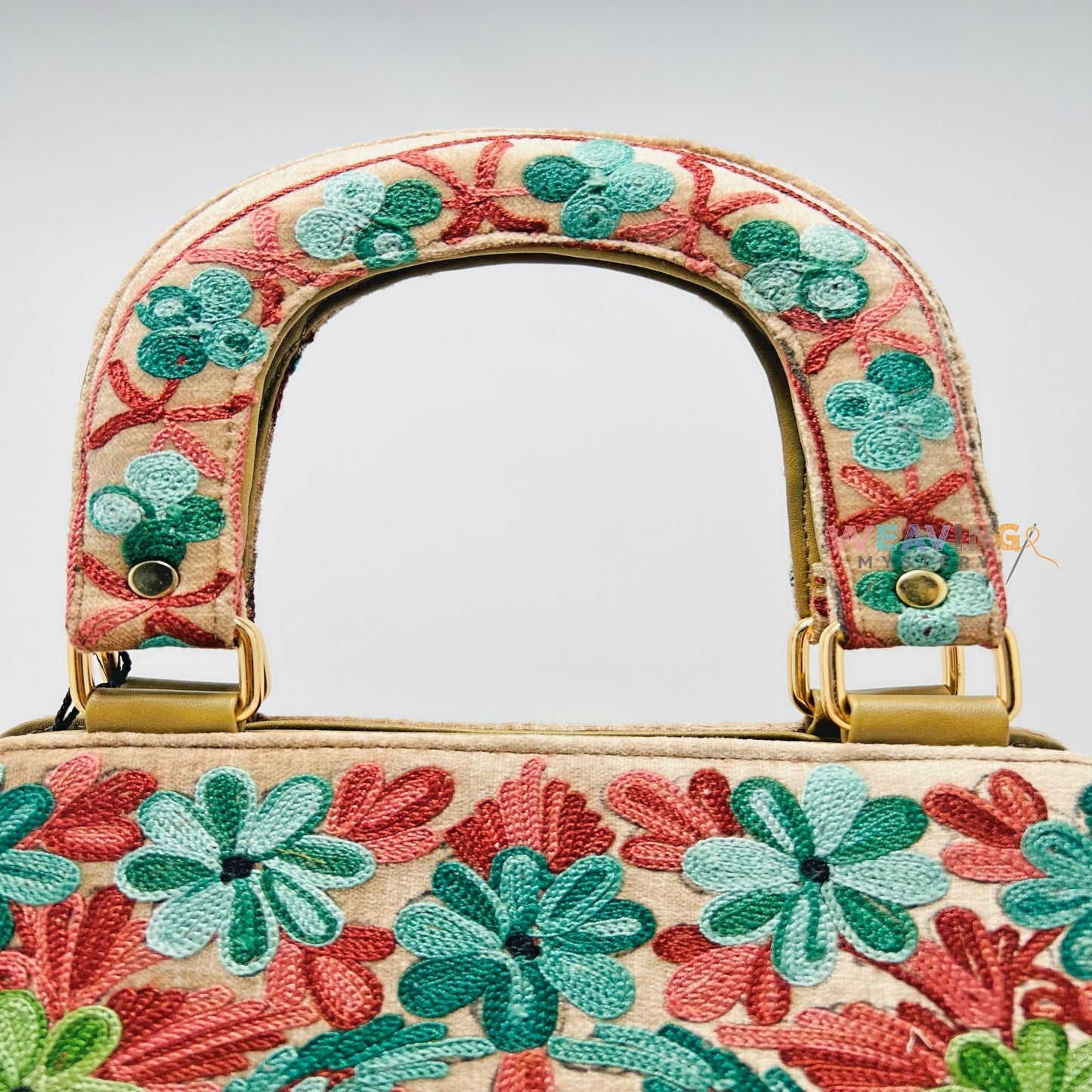 Blissful Burgundy Blooms: Elegant Embroidered Handbag