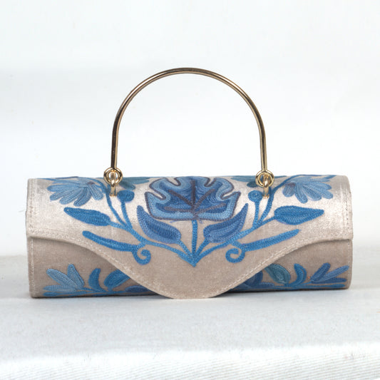 Handcrafted Mini Duffle Bag – Embellished with Premium Kashmiri Embroidery