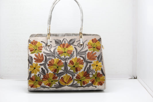 Floral Threads Embroidered Handbag