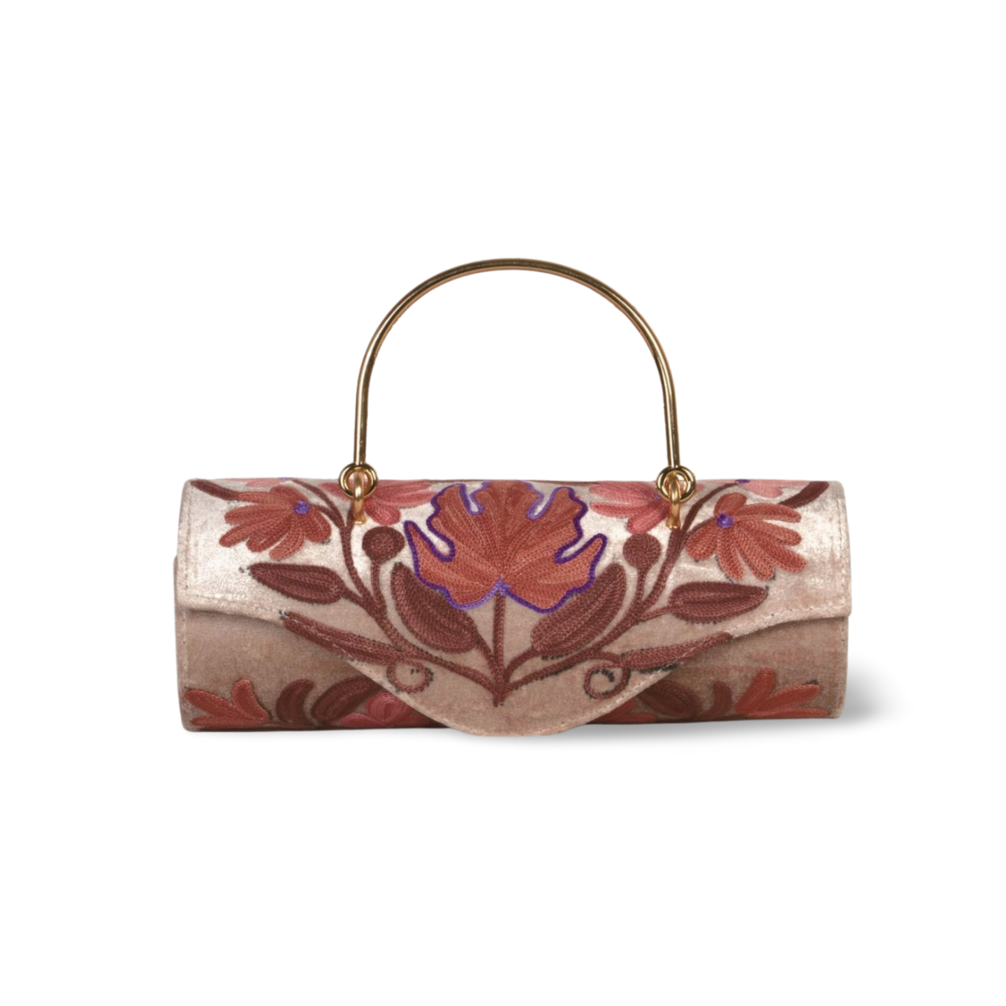 Handmade Embroidered Carry-On Duffle Minibag | Classic Kashmir Embroidery | Artisan Handcrafted