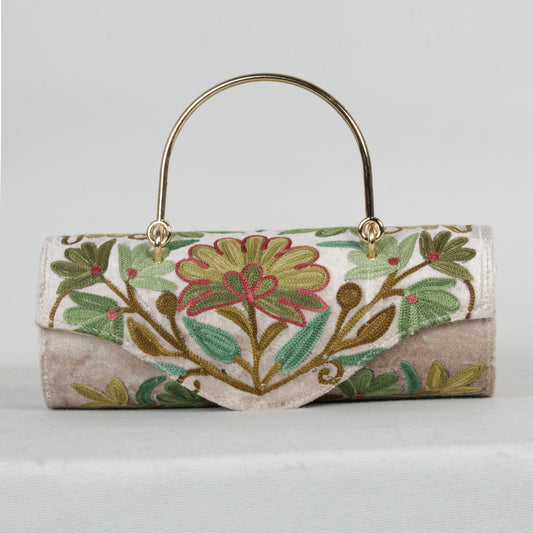 Luxurious Kashmiri Hand-Embroidered Mini Duffle Bag – Perfectly Compact and Stylish