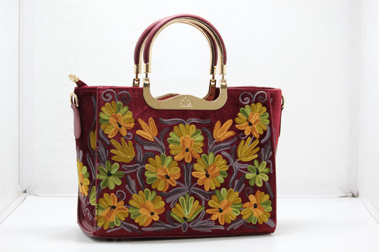 Floral Flair Embroidered Handbag