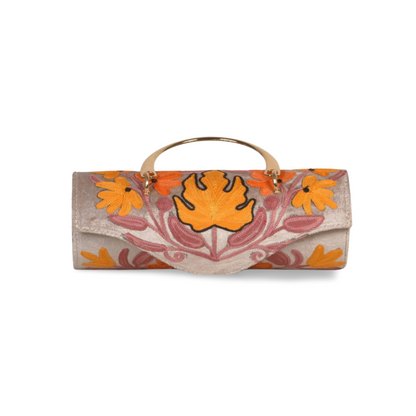 Duffle Bag – Elegant Mini Duffle with Hand-Embroidered Floral Patterns
