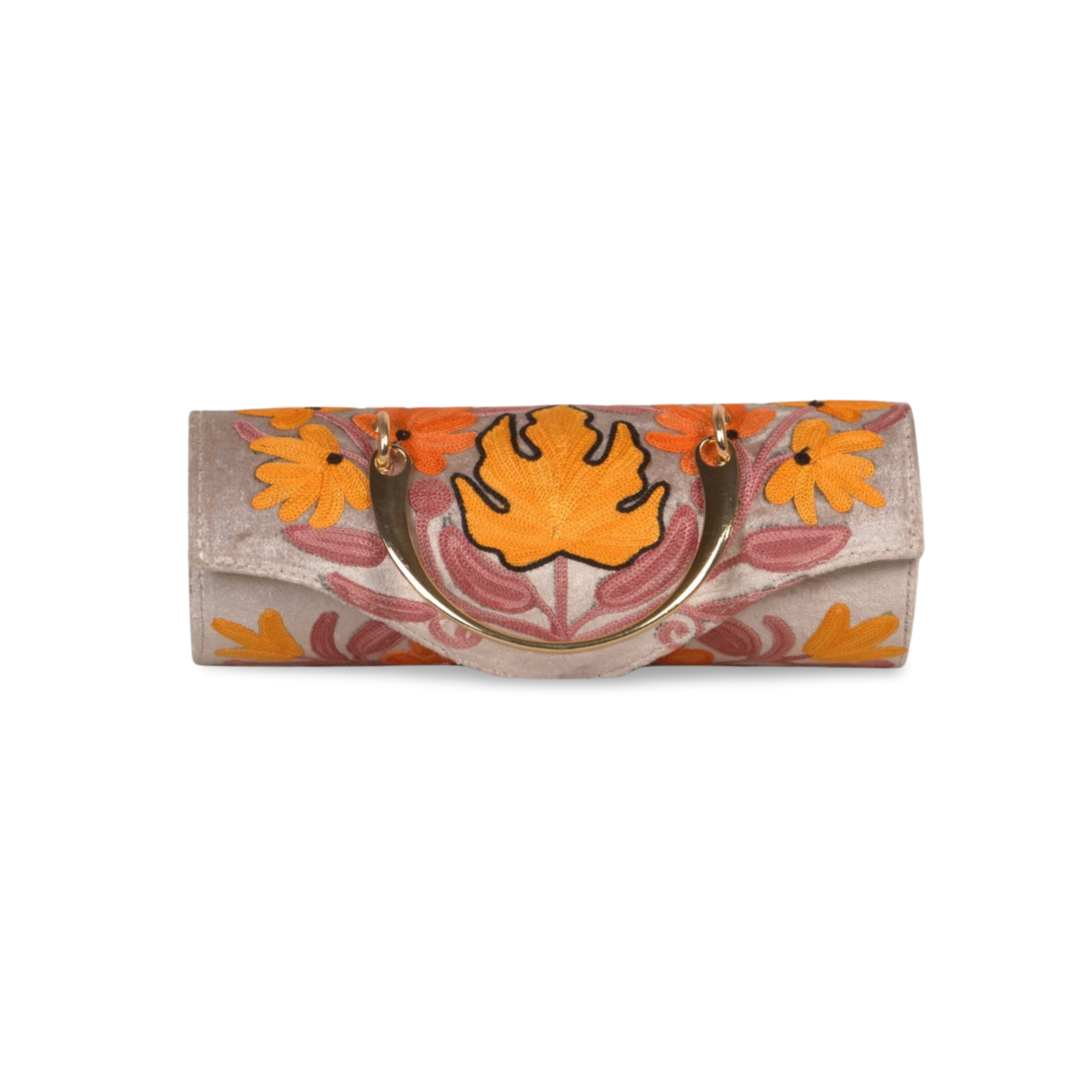 Duffle Bag – Elegant Mini Duffle with Hand-Embroidered Floral Patterns