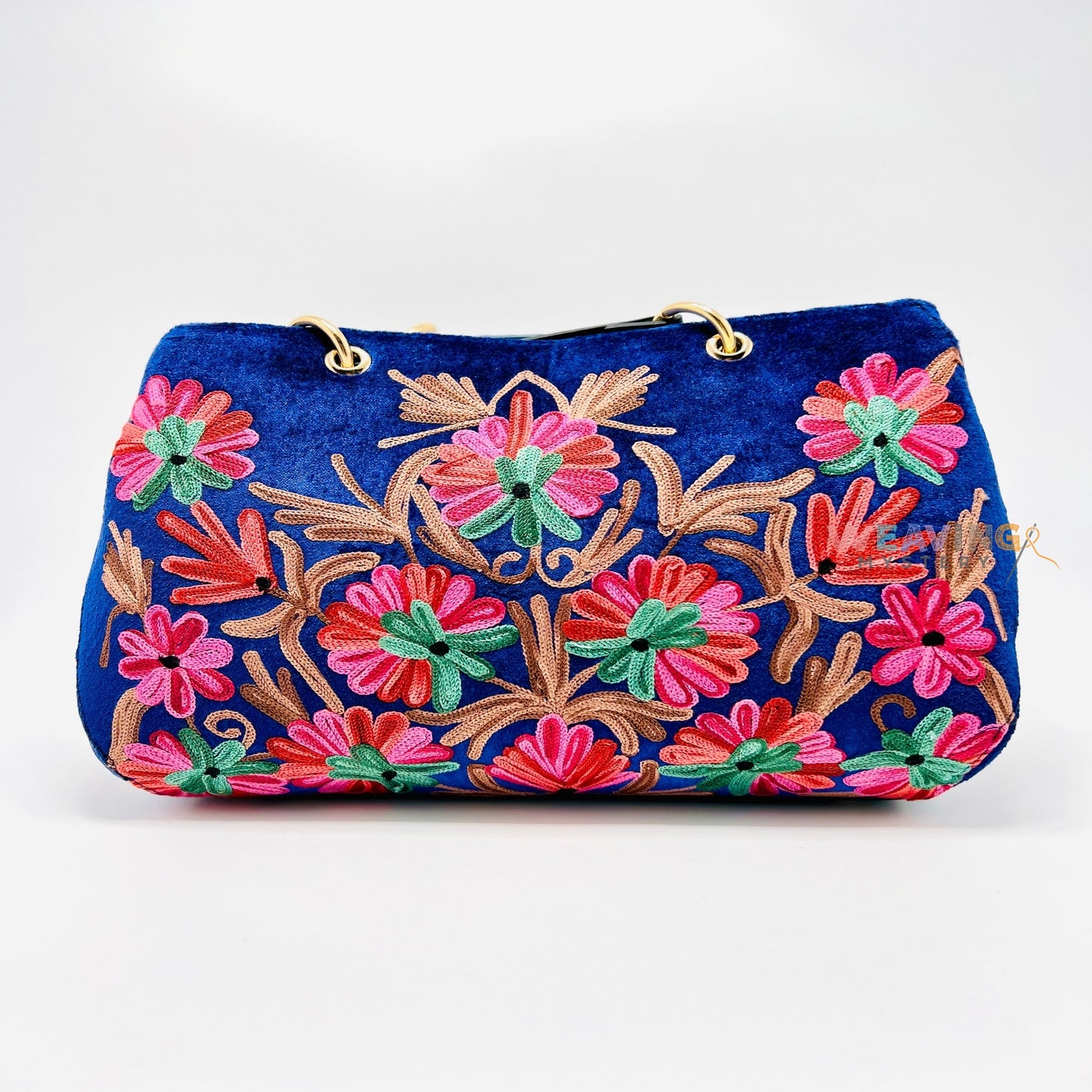 Pearlescent Petals: Hand-Embroidered Evening Handbag