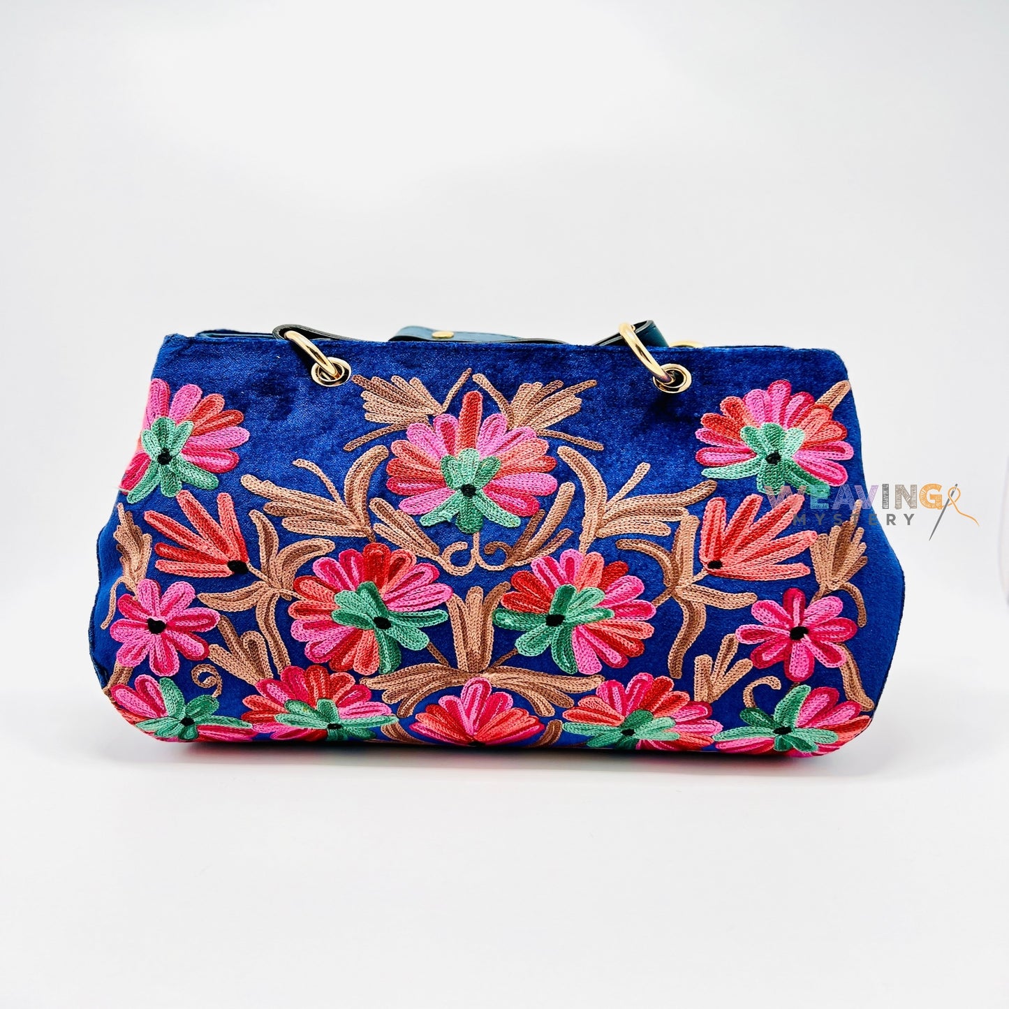 Pearlescent Petals: Hand-Embroidered Evening Handbag