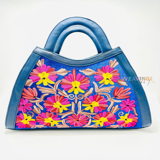 Royal Rose Bloom: Exquisite Hand-Embroidered Designer Purse