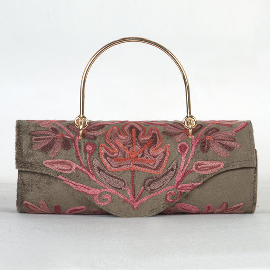 Travel-Ready Kashmiri Hand-Embroidered Mini Duffle Bag – Compact and Chic