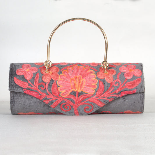 Artisanal Mini Duffle Bag with Traditional Kashmiri Embroidery – A Statement of Craft