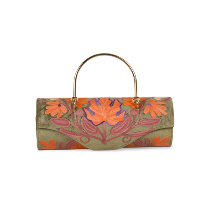 Duffle Bag – Elegant Handcrafted Mini Duffle with Intricate Embroidery Patterns