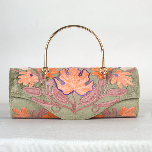 Exquisite Kashmiri Embroidered Mini Duffle Bag – A Masterpiece of Craftsmanship