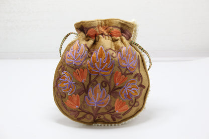 Threaded Flair: Handmade Embroidered Potli