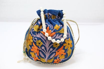 Serene Satchel: Handmade Embroidered Potli