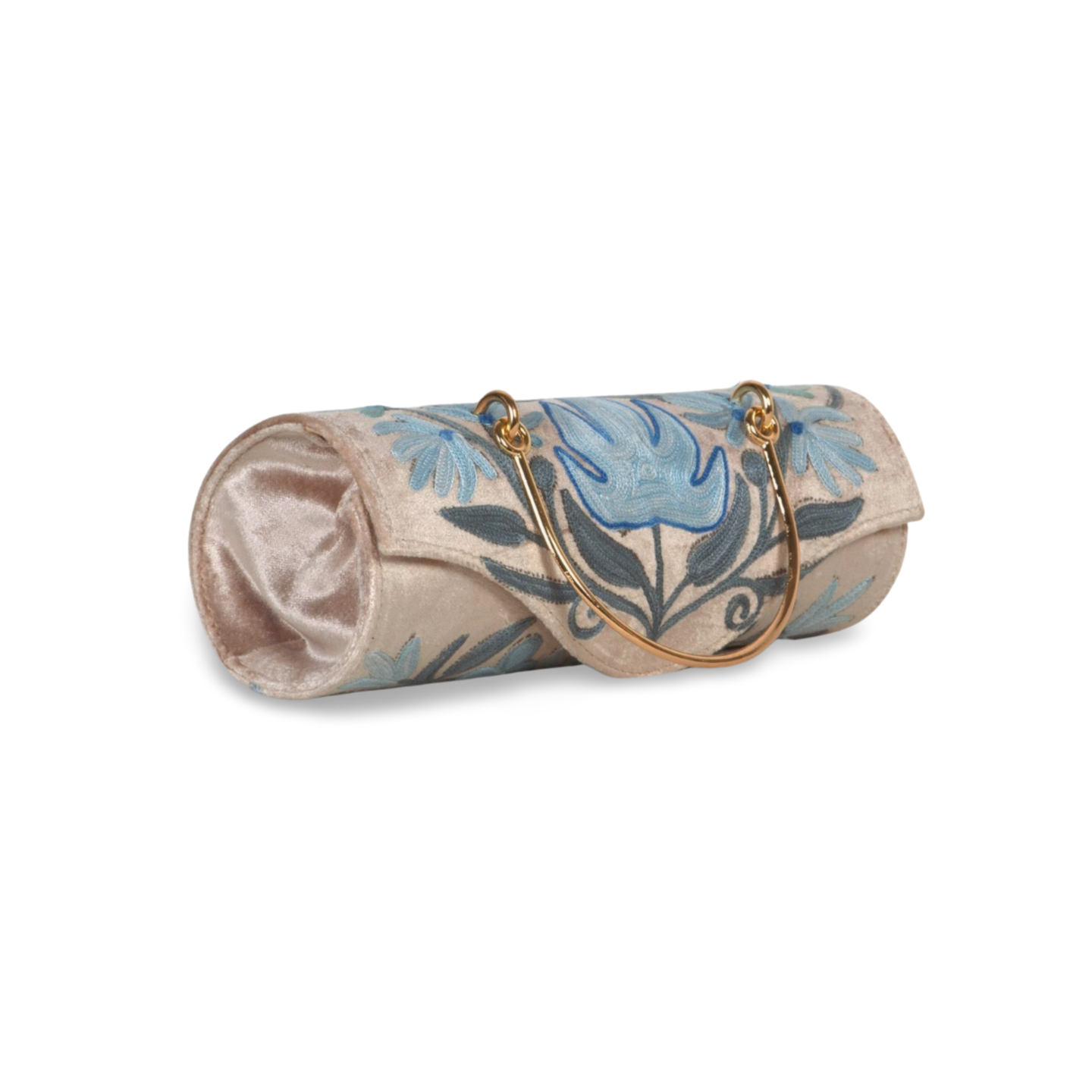 Duffle Bag – Hand-Embroidered Mini Duffle with Gorgeous Floral and Geometric Details