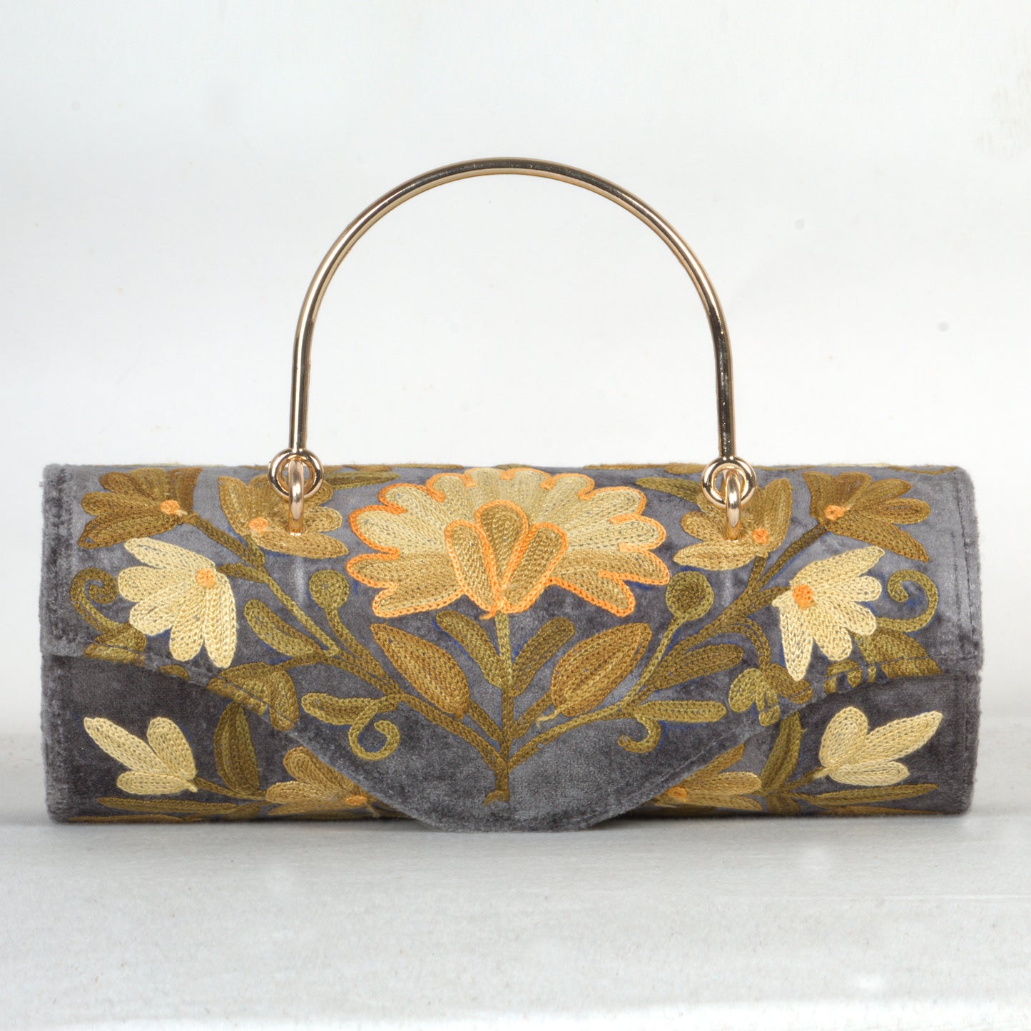 Kashmiri Hand-Embroidered Artisanal Mini Duffle Bag – Compact & Elegant