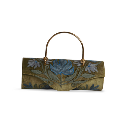 Duffle Bag – Handcrafted Mini Duffle with Boho-Chic Floral Embroidery
