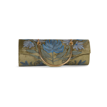 Duffle Bag – Handcrafted Mini Duffle with Boho-Chic Floral Embroidery