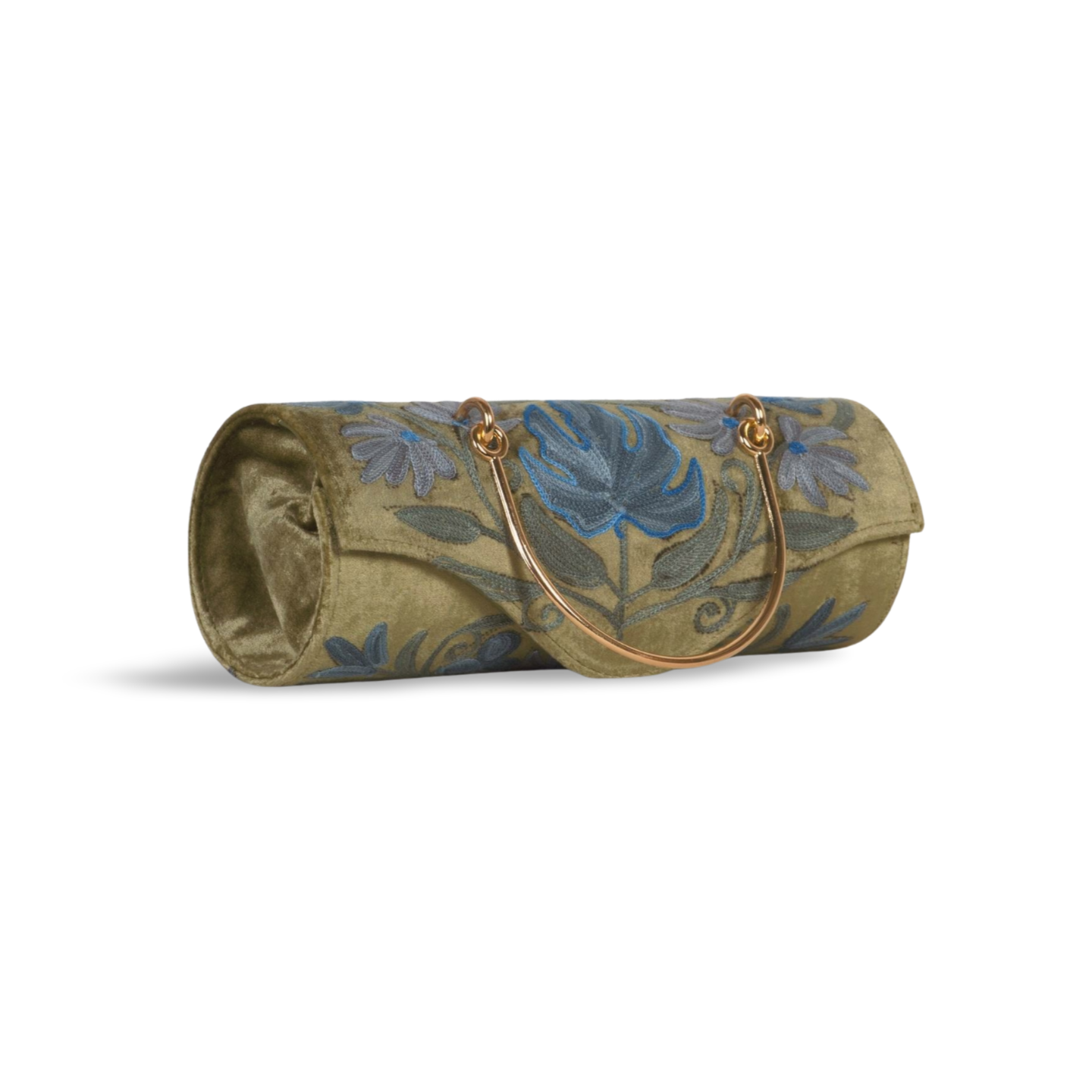 Duffle Bag – Handcrafted Mini Duffle with Boho-Chic Floral Embroidery