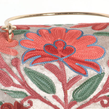 Stylish Kashmiri Hand-Embroidered Mini Duffle Bag – Authentic Craftsmanship