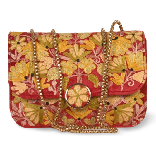 Heritage Embroidered Metal Sling Bag : Handcraft Elegance & Premium Quality