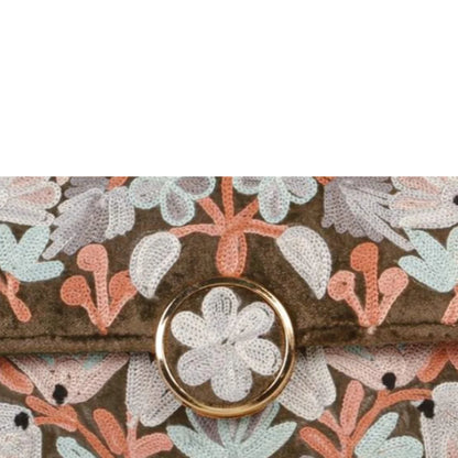 Metal Sling Bag & Duffel Bag Combo – Hand-Embroidered Floral Design with Metal Accents