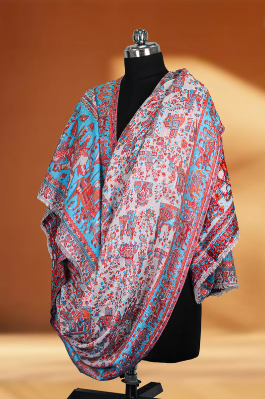 Mughal Kani Shawl Kashmiri Pashmina Shawl