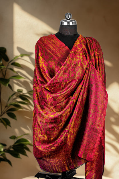 Classic Pashmina Wrap with Royal Brocade and Zari Work