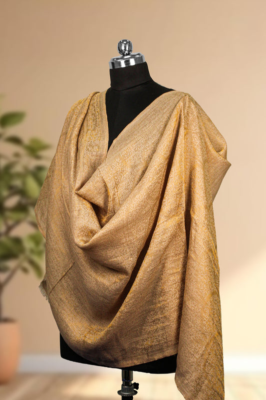 Classic Pashmina Wrap with Royal Brocade and Zari Work