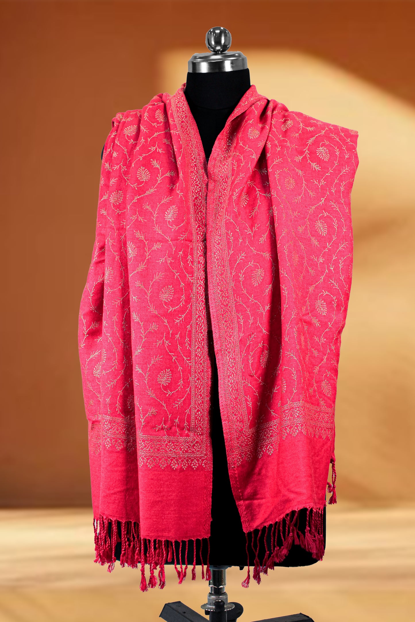 Timeless Luxury Kashmiri Zari Embroidered Pashmina