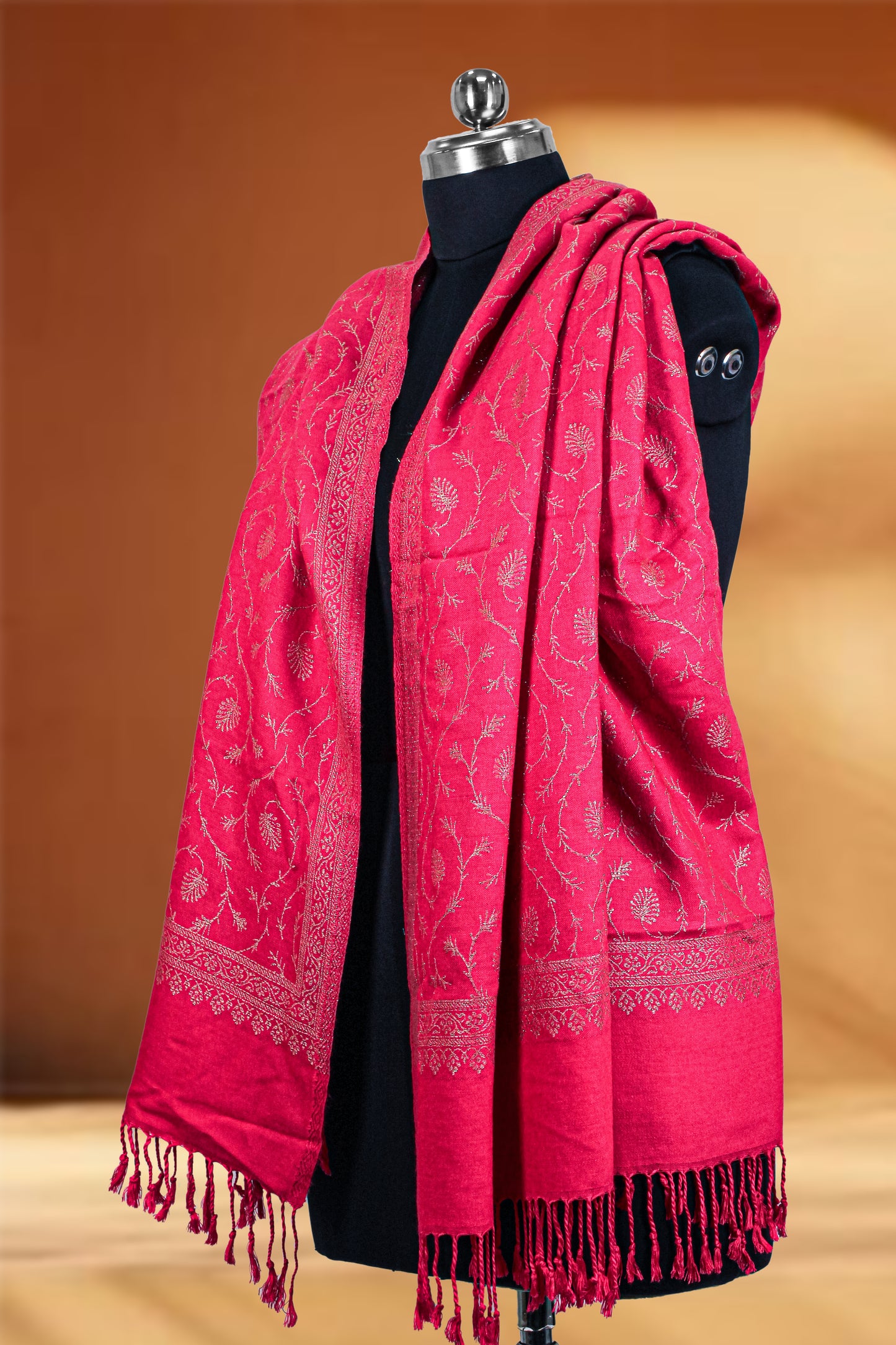 Timeless Luxury Kashmiri Zari Embroidered Pashmina