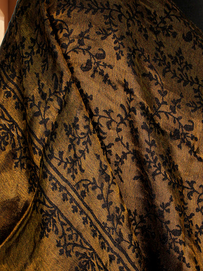 Classic Pashmina Wrap with Royal Brocade and Zari Work