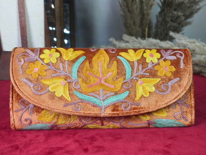 Velvet Pouch with Handcrafted Embroidery