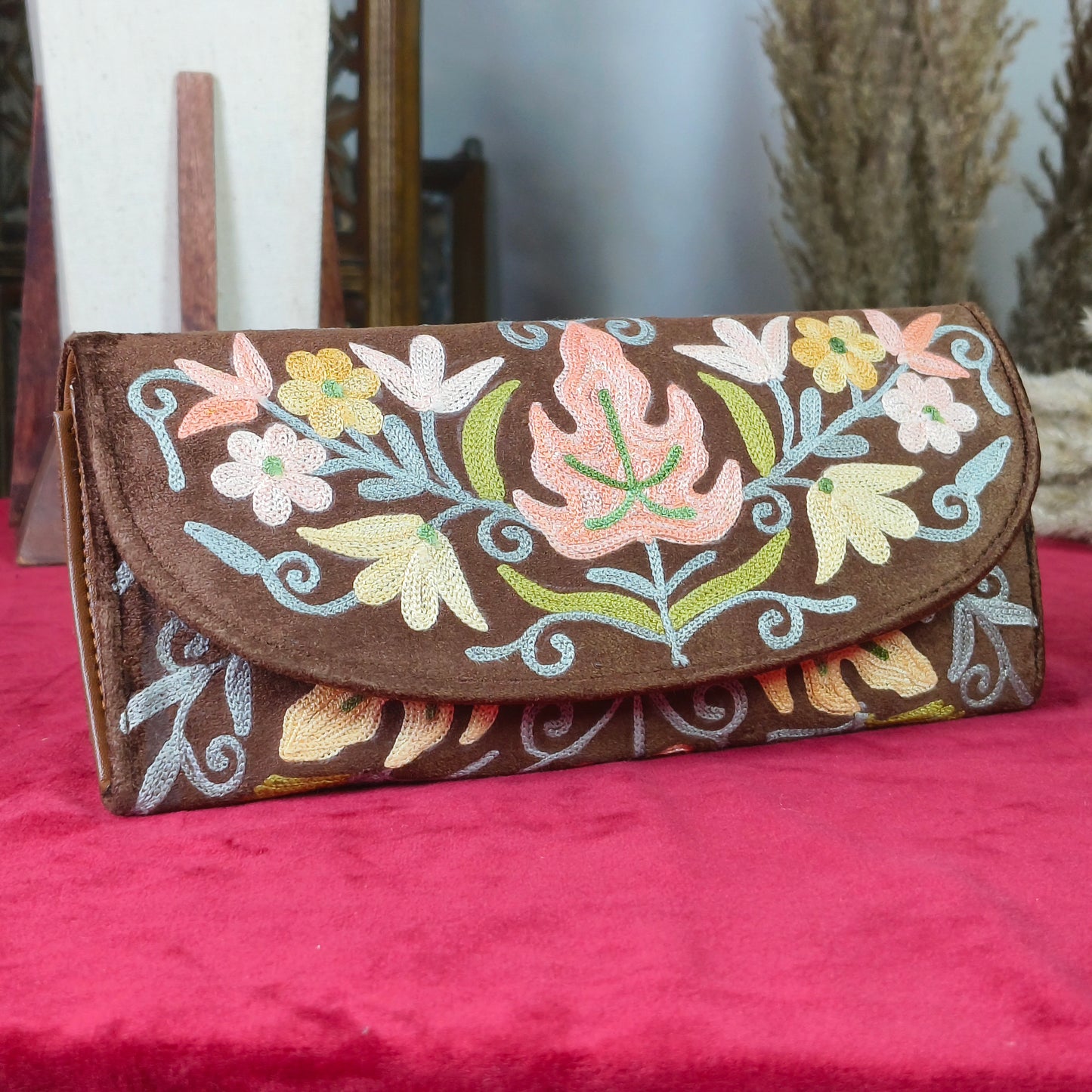 Luxurious Velvet Hand Pouches with Intricate Embroidery