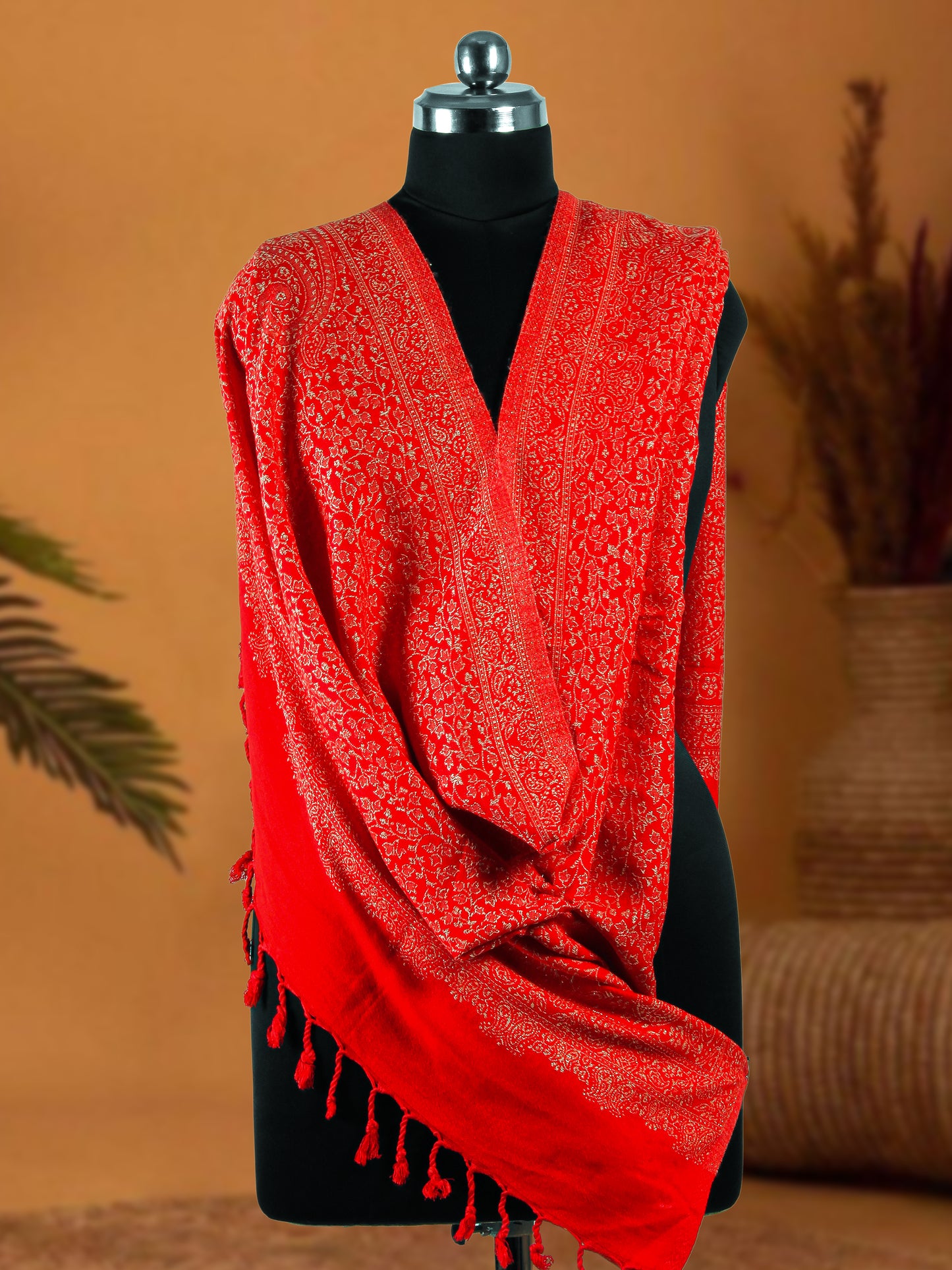 Timeless Luxury Kashmiri Zari Embroidered Pashmina