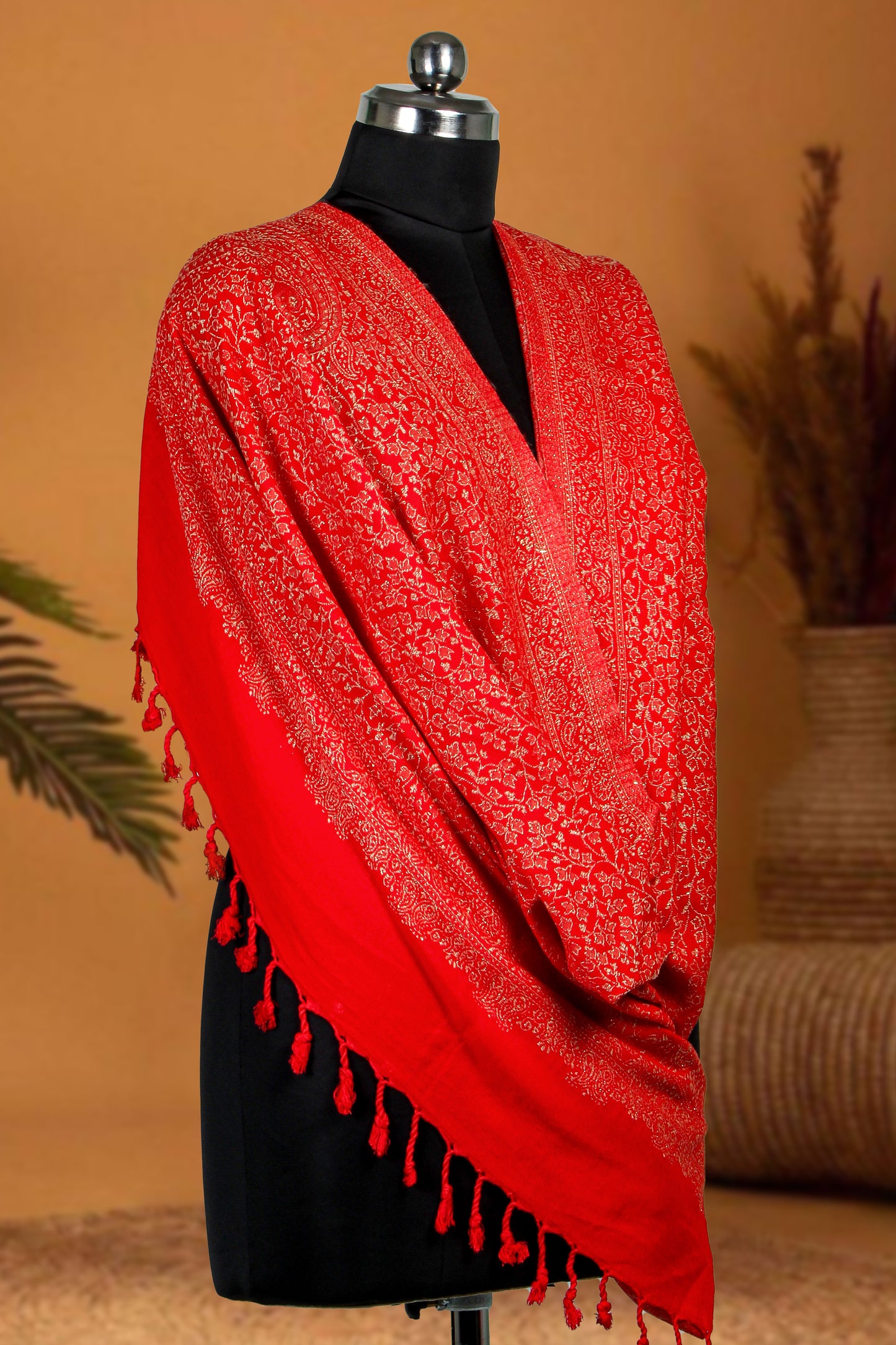 Timeless Luxury Kashmiri Zari Embroidered Pashmina