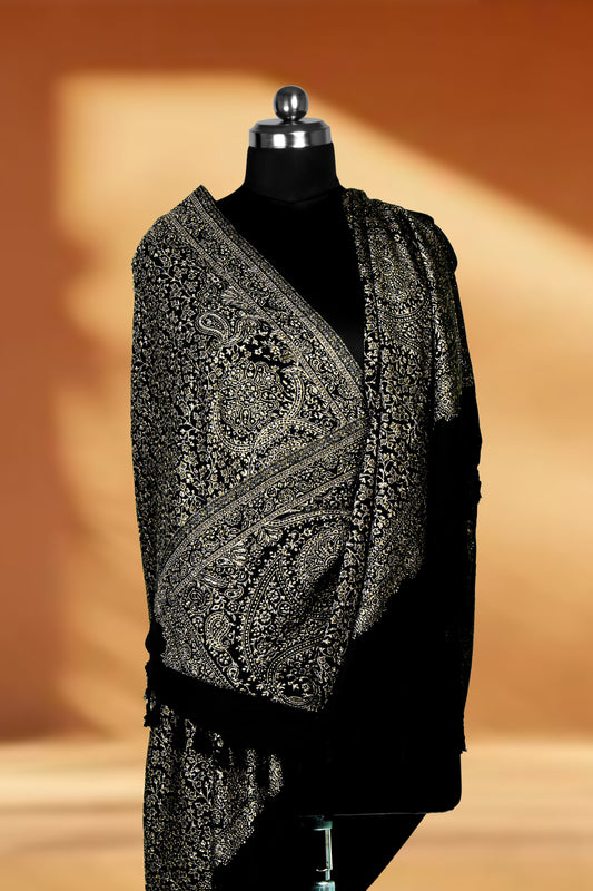 Timeless Luxury Kashmiri Zari Embroidered Pashmina