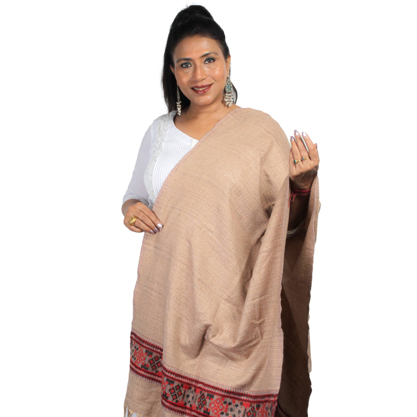 Handwoven Tibetan Shawl from Kashmir – Unique Craftsmanship