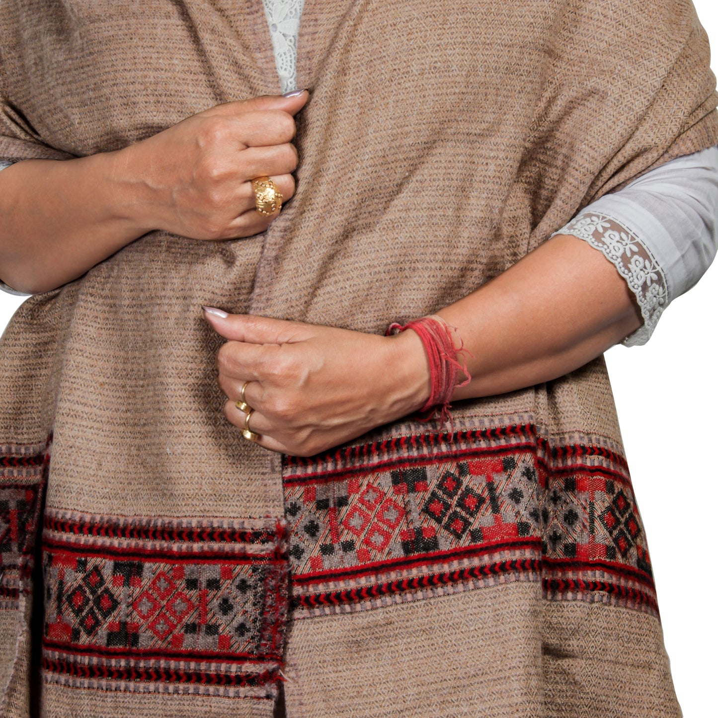 Handwoven Tibetan Shawl from Kashmir – Unique Craftsmanship