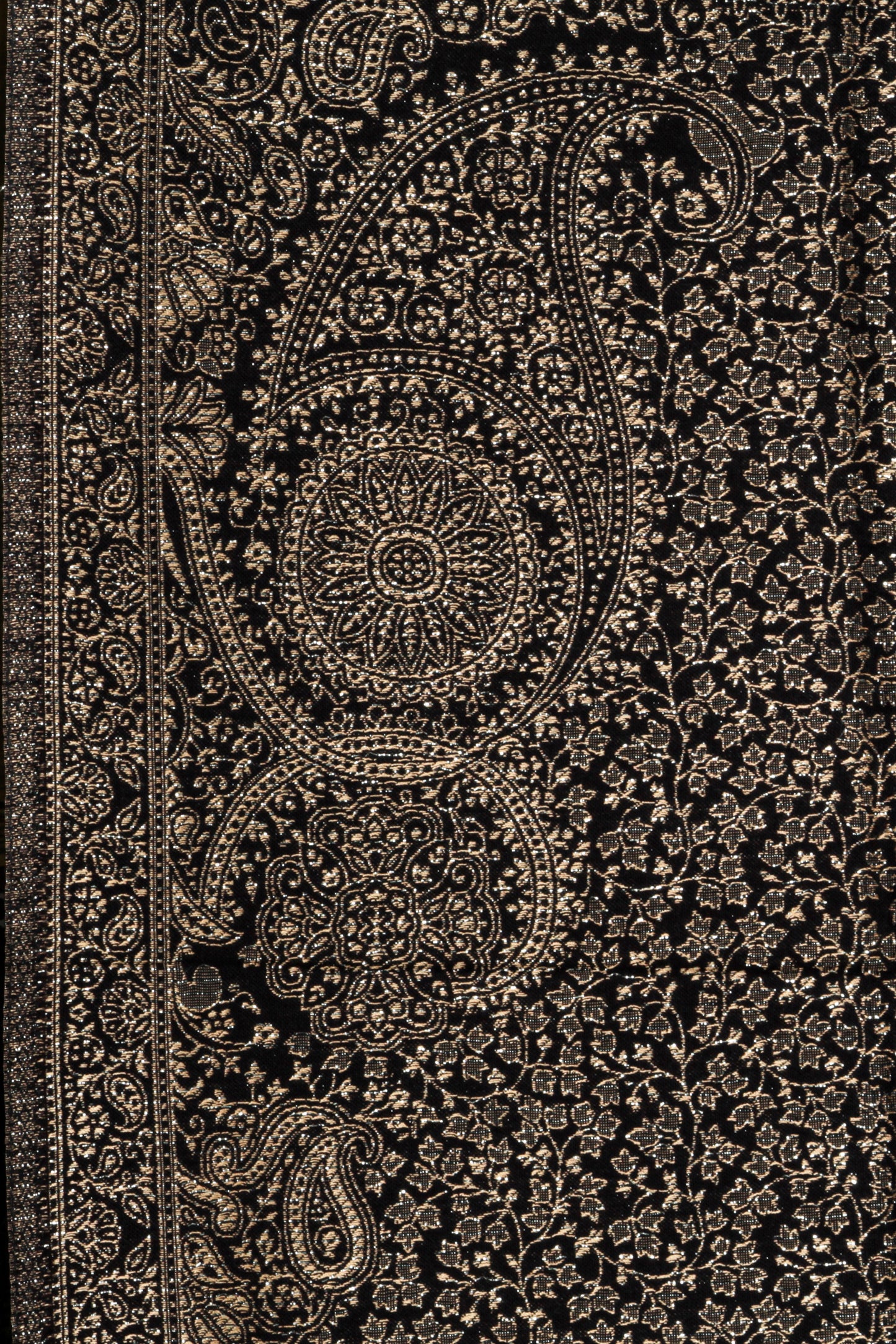 Self Zari Shawl - Blended Pashmina Shawl in Woven Zari |Black  Gold | Luxurious Lightweight Wrap | Handwoven Elegance | Versatile Shawl for All Occasions kashmiri shawl | Golden Grace Kashmiri Shawl | Woolen Shawl for Women